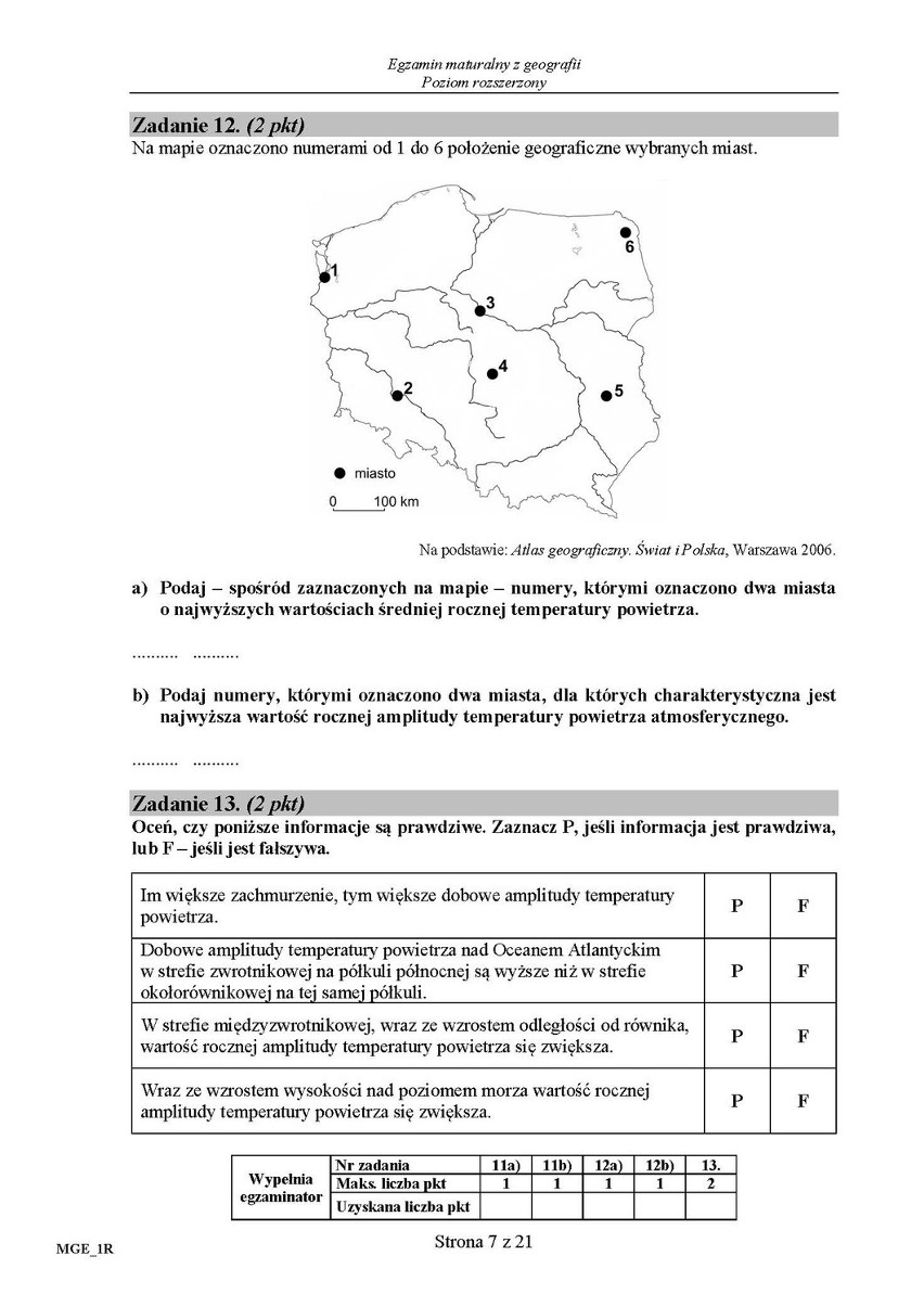 Arkusze zadań z geografii poziom rozszerzony w technikum +...