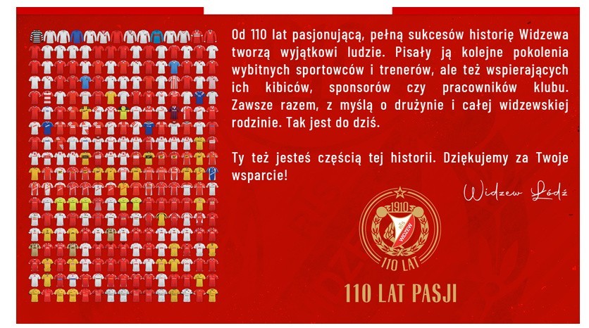 Widzew świętuje 110. rocznicę powstania. Klub rozsyła ciekawe karty!