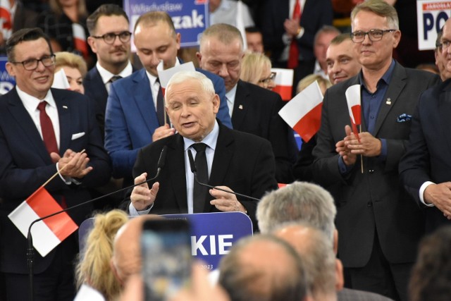 Prezes PiS Jarosław Kaczyński w Gorzowie Wielkopolskim.