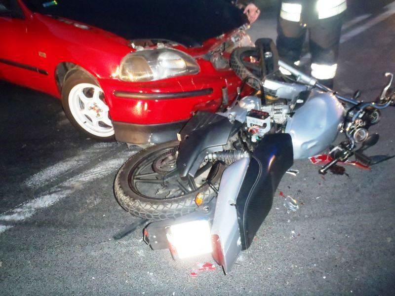 Wypadek motocyklisty na granicy powiatów [ZDJĘCIA]