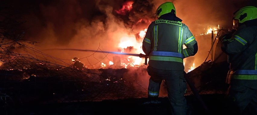 Pożar magazynu w Goleniowie. Na miejscu pracowało dwanaście zastępów straży pożarnej! [WIDEO, ZDJĘCIA]