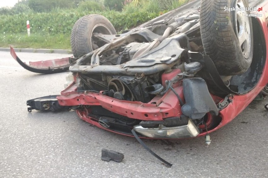 Wypadek samochodu w Olkuszu
