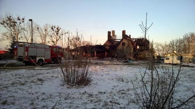 Karczma w Borowej Oleśnickiej po pożarze, do którego doszło 02.01.2016