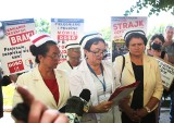 Protest pielęgniarek w Szczecinie przeciwko "ustawie Niedzielskiego". ZDJĘCIA