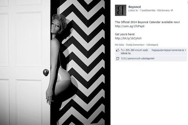 Oto oficjalny kalendarz na rok 2014 ze zdjęciami seksownej Beyoncé. Jakie fotografie tam znajdziecie? Oto próbka.ZOBACZ WSZYSTKIE ZDJĘCIA W SERWISIE POLSKATIMES.PLSPRAWDŹ SWÓJ HOROSKOP - WEJDŹ NA HOROSKOPY.TELEMAGAZYN.PL(fot. screen z Facebook.com)