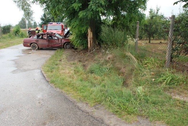 Opel uderzył w drzewo, rannych zostało czterech obywateli Ukrainy.