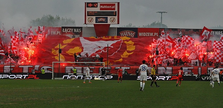 Kibice na stadionie Widzewa Łódź