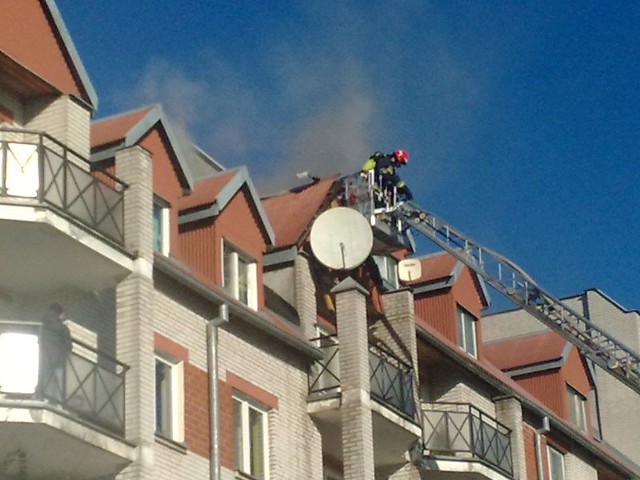 Pożar bloku przy ul. Swobodnej.