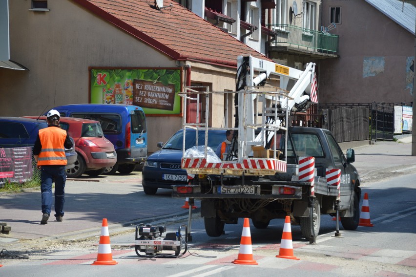 Prace na ulicy Kościuszki w Proszowicach