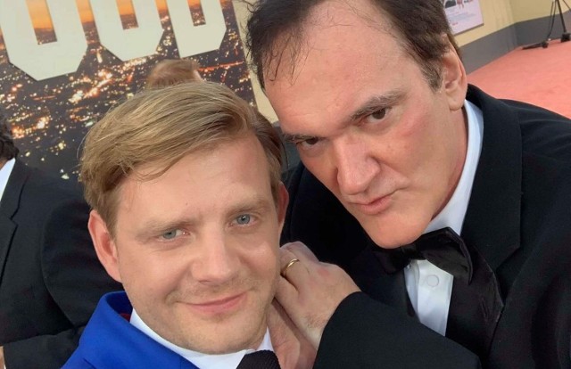 Rafał Zawierucha na premierze "Once Upon a Time in Hollywood" z Quentinem Tarantino.
