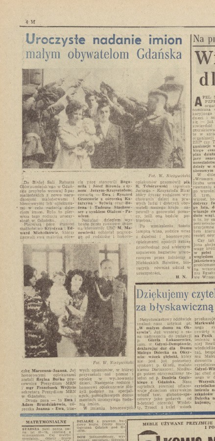 Artykuł o pięcioraczkach z „Dziennika Bałtyckiego” z 1971...