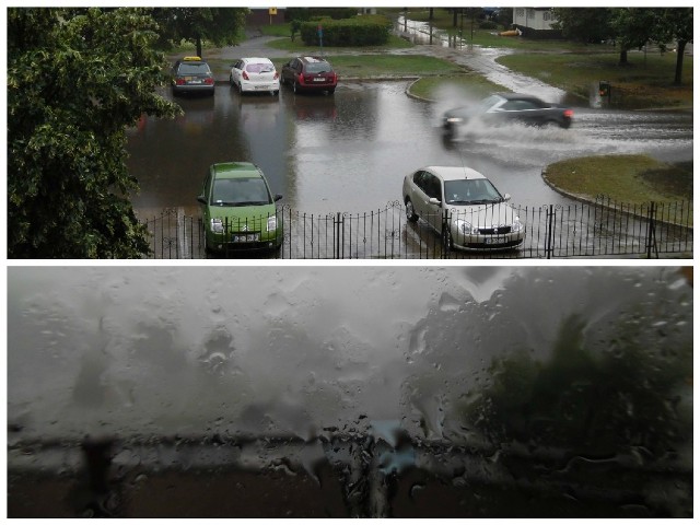 Woda zalała parkingi i ulice, połamane drzewa wstrzymały ruch na wielu drogach