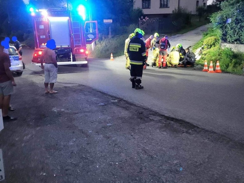 Wypadek rowerzysty w Bukowie