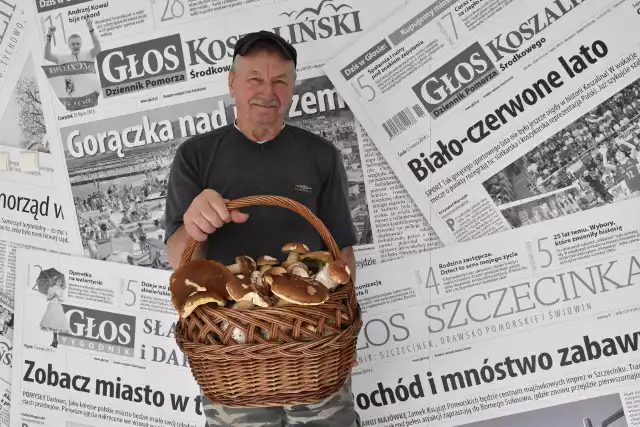 Kosz grzybów - same prawdziwki - nazbierał w czwartkowy poranek w podsianowskich lasach pan Jerzy Nejman, 73-latek z Koszalina