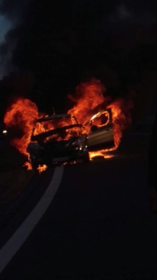 Samochód spłonął na obwodnicy Lublina