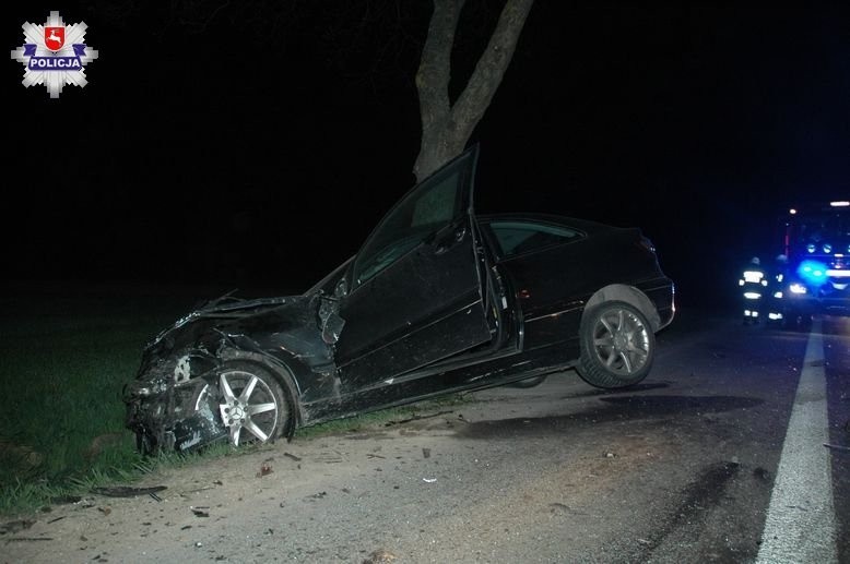 Wypadek w Wandzinie: Sarna wybiegła na drogę przed samochód. Kierowca opla zjechał na przeciwny pas ruchu i uderzył w mercedesa