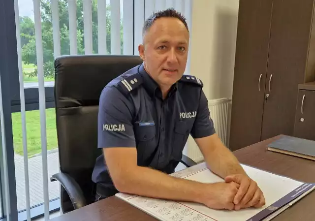 Młodszy inspektor Krzysztof Rosiak, nowy komendant policji w Białogardzie.