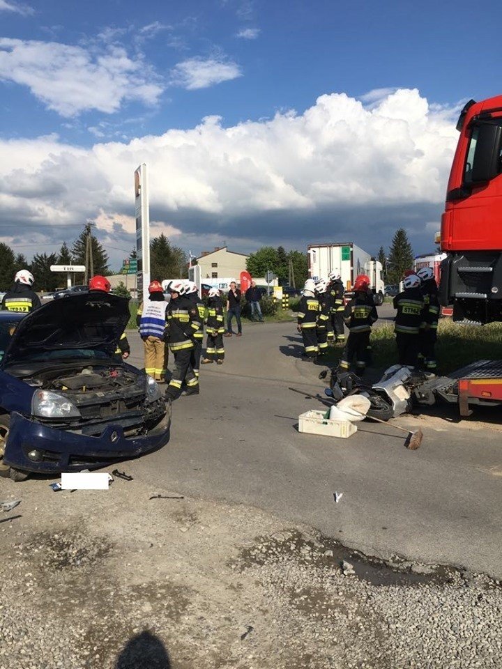 Wypadek w Niepołomicach. Ucierpiał motocyklista Dziennik