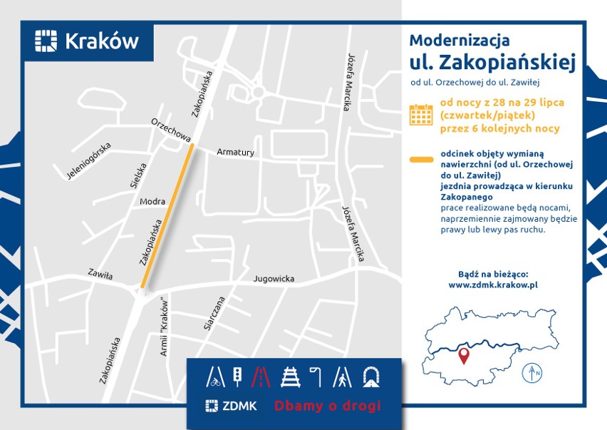 Kraków. Remont na Zakopiańskiej i inne naprawy ulic