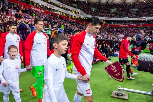 Robert Lewandowski przed swoim 140. występem w reprezentacji Polski. Mecz Polska - Albania, Warszawa 27 marca 2023 roku