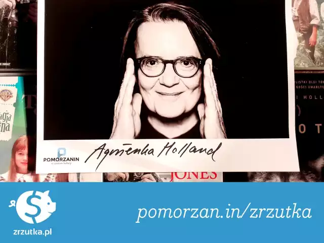 Portret Agnieszki Holland z autografem (format A4) to jedna z nagród za wsparcie zrzutki kwotą 50 zł i więcej