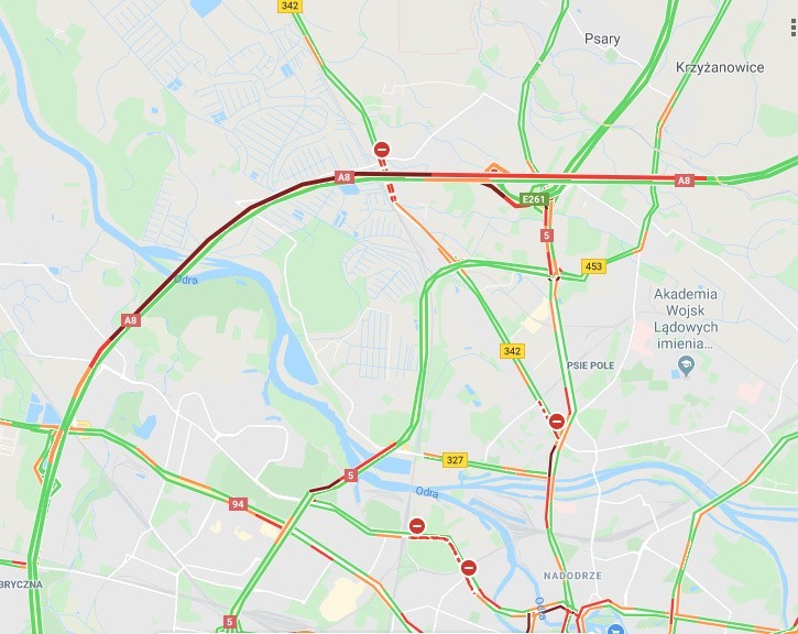 Potężny korek na AOW. Zator ma długość ok. 10 km