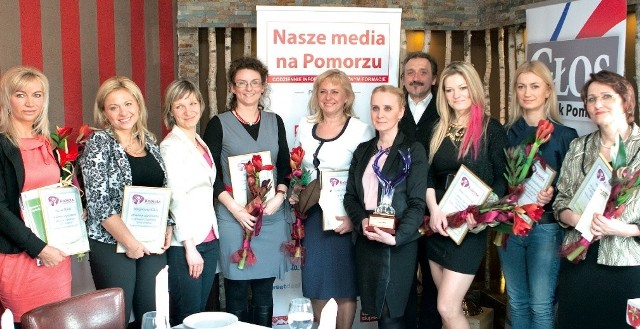 Na zdjęciu od lewej: Halina Minda (salon JuVena), Małgorzata Ellert (Ellert Nieruchomości), Monika Zacharzewska (dziennikarka "Głosu&#8221;), Maria Korczak (Day Spa Innowacje), Jolanta Olszewska (hotel Piast i restauracja Franciszkańska), Joanna Kumpiń (bank BPH), Krzysztof Nałęcz (re- daktor naczelny "Głosu&#8221;), Anna Studzińska (studio Koliber), Barbara Makos w imieniu Doroty Stanischewskiej (Doram Design), Maria Mazur (SP MZOZ).