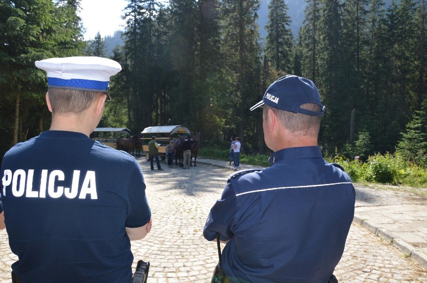 Tatry. Znów badają konie na szlaku do Morskiego Oka. W obstawie uzbrojonej policji [WIDEO,ZDJĘCIA]