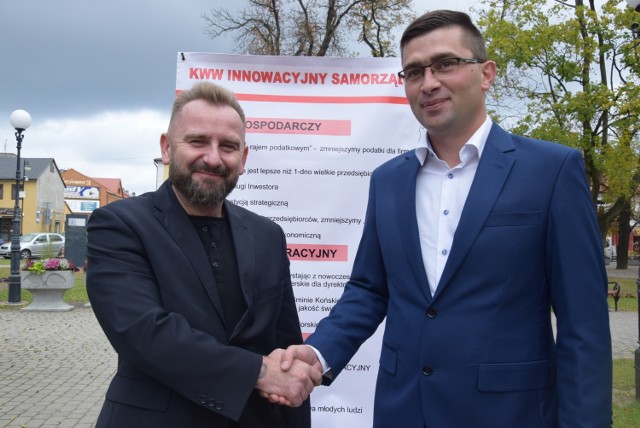 Poseł Piotr Liroy Marzec udziela poparcia w wyborach na burmistrza Końskich Damianowi Milczuszkowi