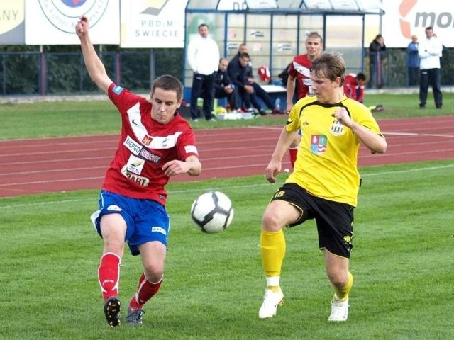 Łukasz Ciechowski w meczu z Victorią strzelił gola dla Sparty, której przyszłość stoi pod znakiem zapytania.
