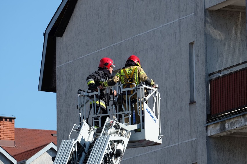 Białystok. Strażacy weszli przez balkon do mieszkania przy...