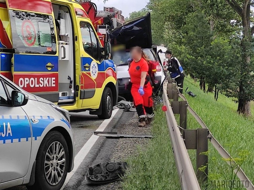 Wypadek DK 45 wyjazd z Opola kierunku Kluczborka. 09.07.2022...