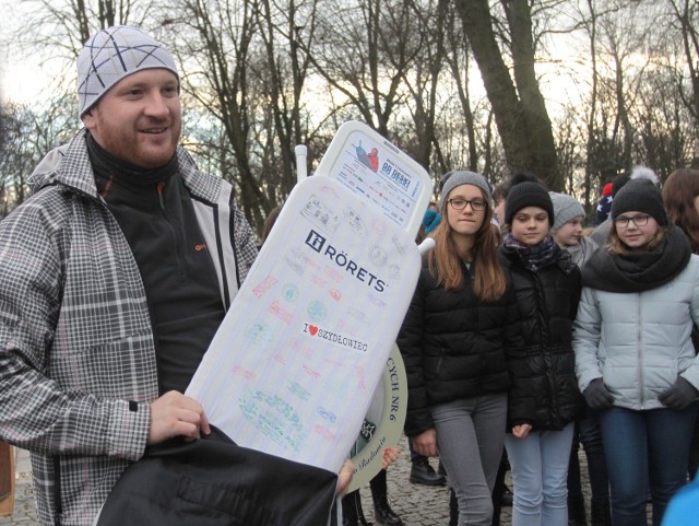 Michał Łukasiewicz z akcją "Od deski do deski" w Radomiu.