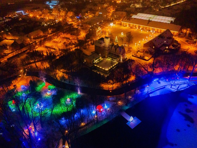 Zdjęcie z parku iluminacji realizowanego przez wrocławską spółkę Lumina, która stworzy "Odnaleziony Świat" w Bydgoszczy.