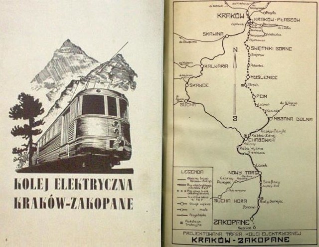 Dokument z 1939 r. - Kolej elektryczna Kraków - Zakopane, wyd. Wydawnictwo Towarzystwa Górskich Kolei Elektrycznych