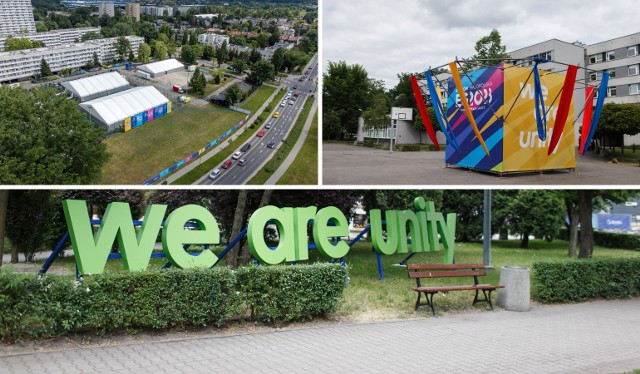 Na miasteczku studenckim AGH stanęły białe namioty, które mają służyć sportowcom do codziennego funkcjonowania między zawodami. Pojawiło się też sporo dekoracji, które mają zaświadczać o tym, ze igrzyska odbywają się w Krakowie.