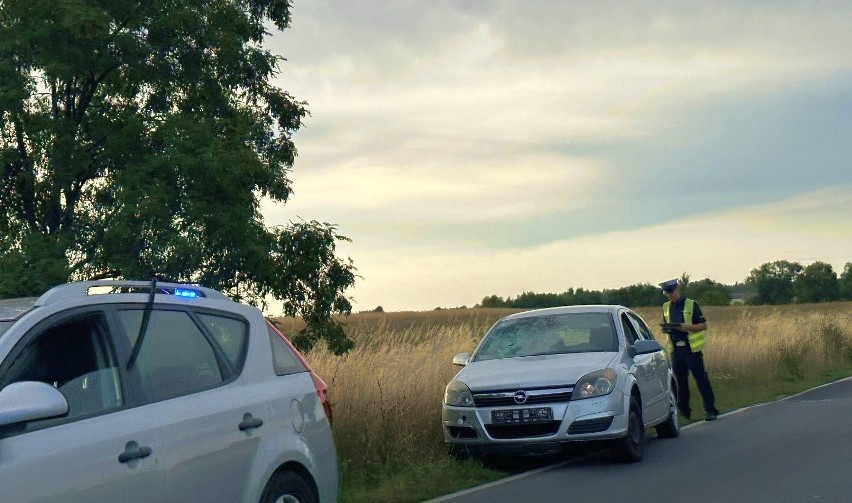 Potrącenie rowerzysty na drodze krajowej 43 w powiecie wieluńskim. Obaj kierowcy byli pod wpływem alkoholu