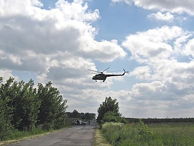 Ofiarę wypadku przewiózł do szpitala śmigłowiec