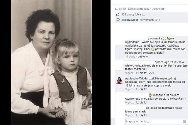 Agnieszka Włodarczyk w dzieciństwie (fot. screen z Facebook.com)