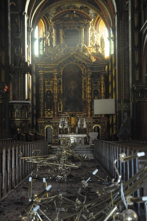 Katedra Wniebowzięcia NMP w Sosnowcu po pożarze
