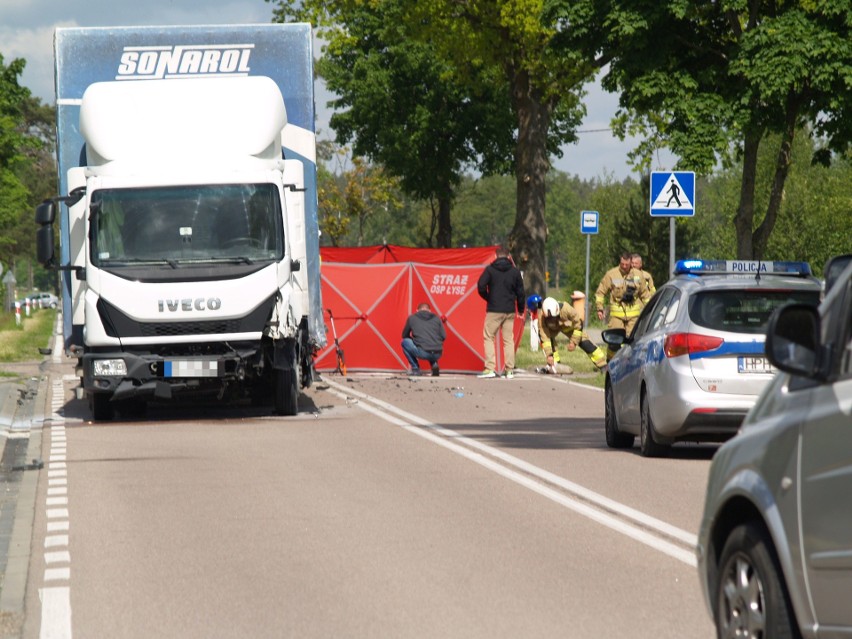 Wypadek w Łysych, 31.05.2021. Zderzenie quada z samochodem ciężarowym. Zdjęcia