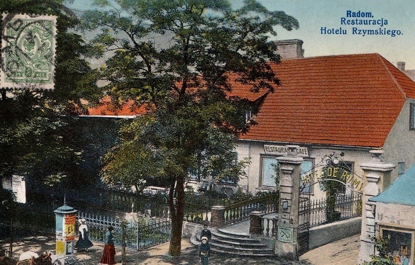 Rok 1910.  Restauracja "Hotelu Rzymskiego". Ulica Lubelska...
