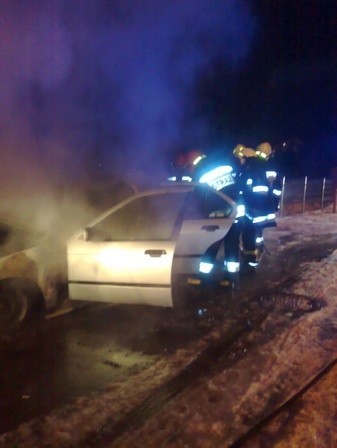 Pożar BMW w Ciepielowie.