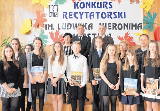 Laureaci gminnego etapu konkursu recytatorskiego w Proszowicach