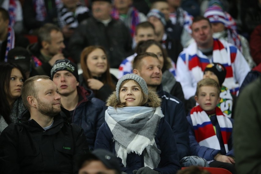 Kibice Górnika Zabrze na meczu z Lechem Poznań