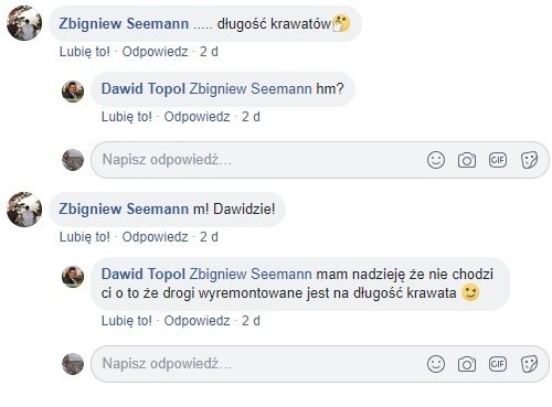 Dyskusja na facebookowym profilu Leszka Bizonia