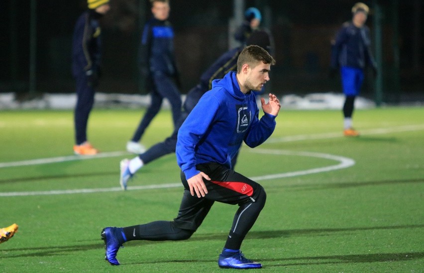 Aleksander Tomaszewski - jeden z nowych graczy na treningu...