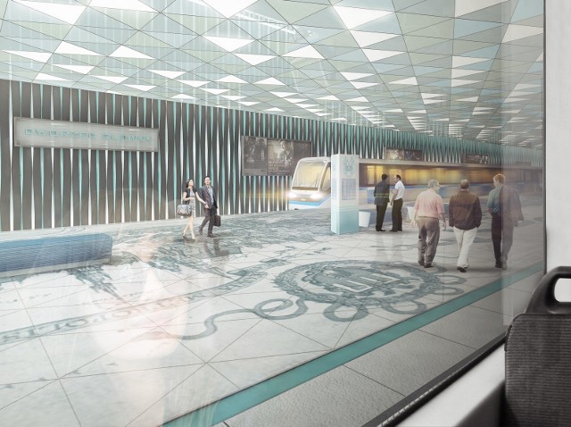 Tak według krakowskiego architekta Przemysława Tabora m&oacute;głby wyglądać przystanek metra przy Dworcu Gł&oacute;wnym. Wizualizacja: Przemysław Tabor/URBAarchitects