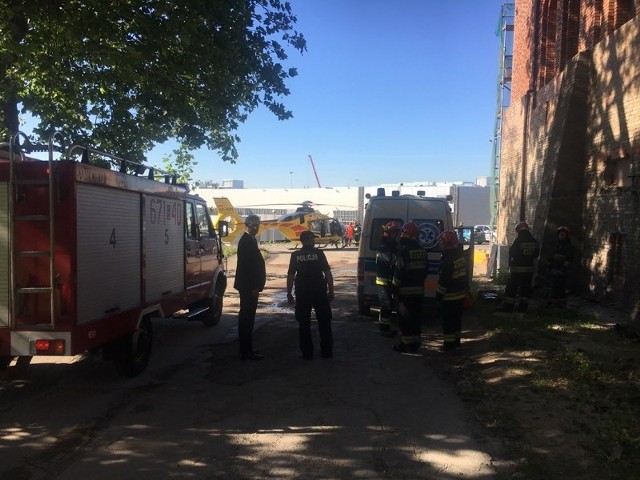Wypadek podczas remontu hali w Zabrzu: policja zabezpiecza miejsce zdarzenia