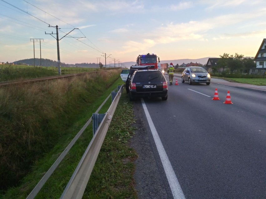 Podhale. Czołówka na zakopiance. Jedna osoba trafiła do szpitala [ZDJĘCIA]